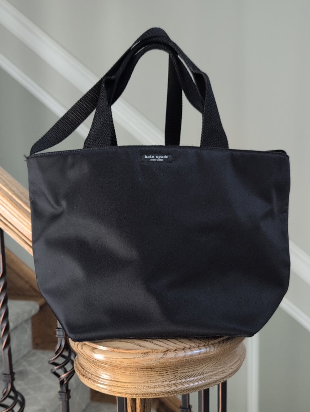 Kate Spade Black Nylon Messenger Tote